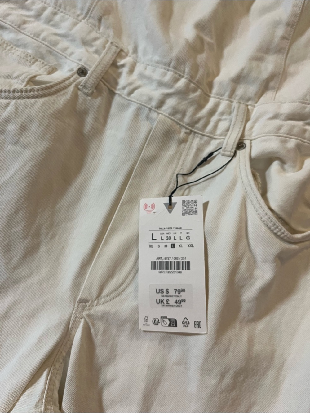 Zara White Backless Wide-Leg Jumpsuit - Picture 9 of 11